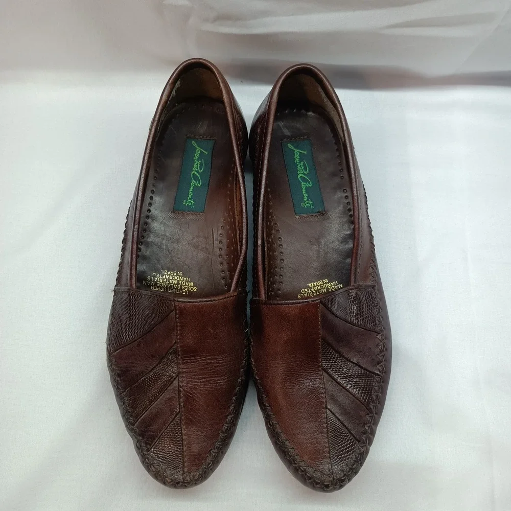 Jean-Pier Clemente Mens Brown Leather Handcrafted Loafers Brazil Slip On Shoes
